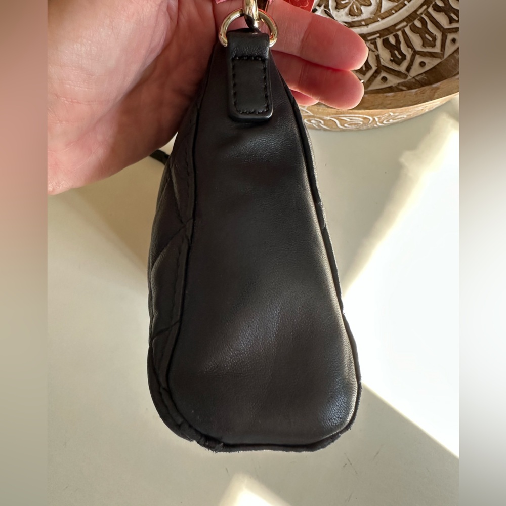 DKNY Quilted Lamb Leather Crossbody Bag Black - Picture 8 of 13